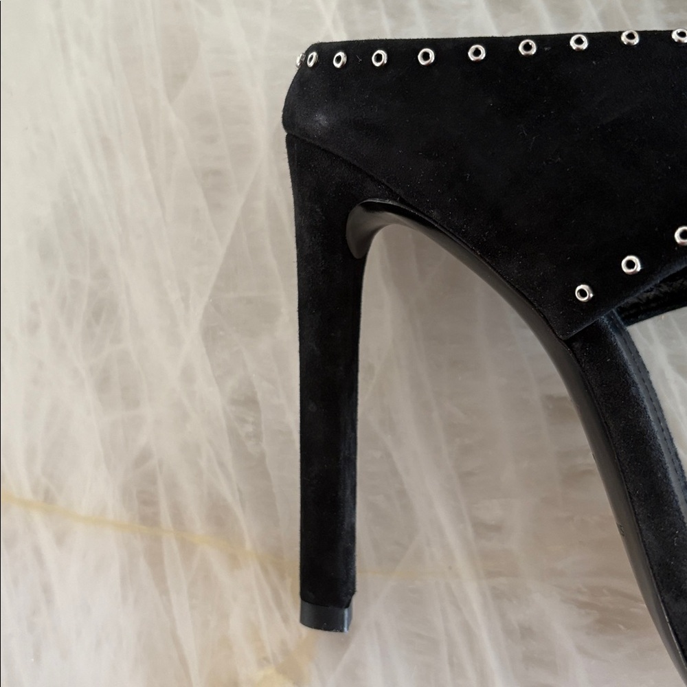 Saint Laurent Black Studded Heels Size 38 - Picture 9 of 15
